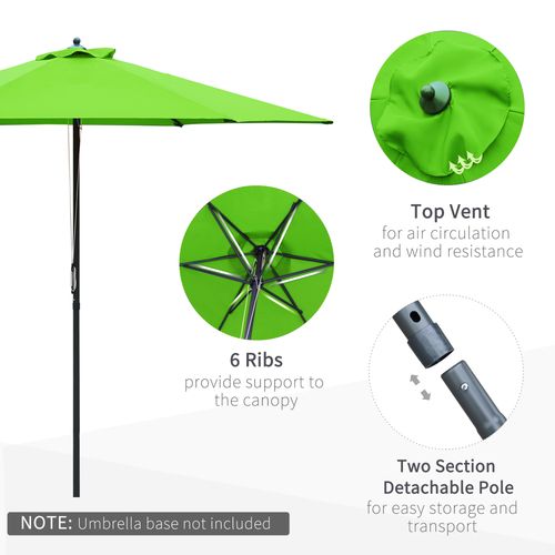 2.8m Patio Sun Umbrella Parasol Outdoor Green BASE NOT INCLUDED