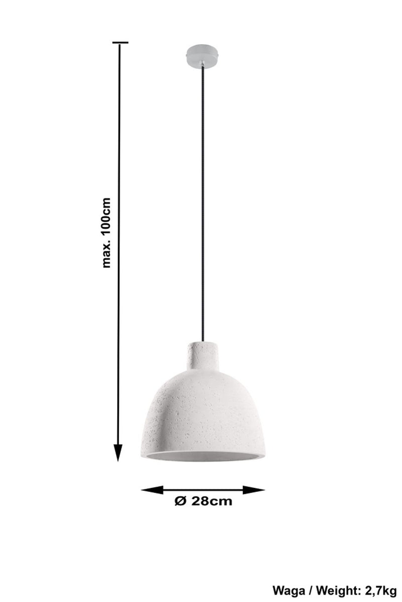 Sollux Lighting DAMASO Concrete Pendant Light, White