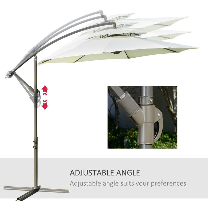 High-Quality 2.7m Banana Parasol Cantilever, Double Tier Canopy