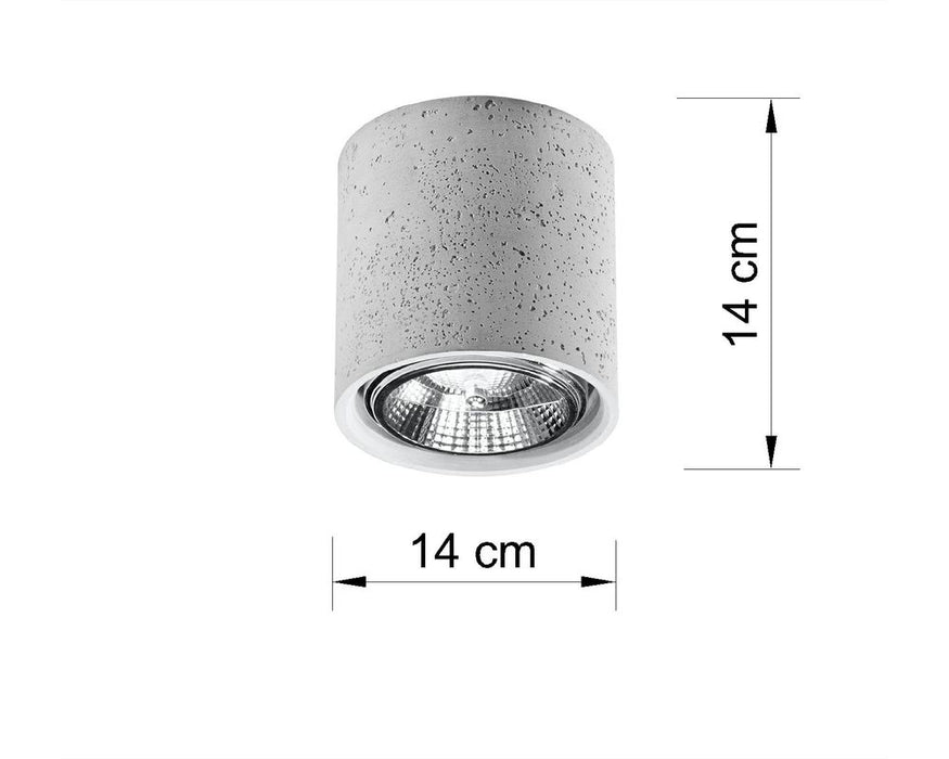 Stylish Concrete Grey Ceiling Lamp - Loft Design LED GU10 - Modern & Traditional Interiors