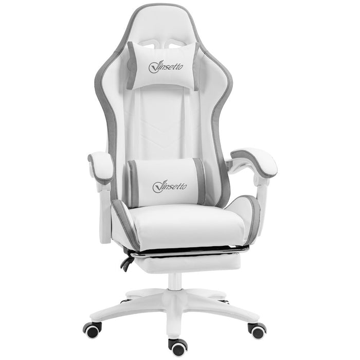 Vinsetto Racing Style Gaming Chair with Reclining Function Footrest, Grey