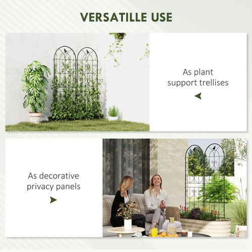 Outsunny Set of 2 Metal Garden Trellis, Outdoor Trellis Panels, 150 x 50cm