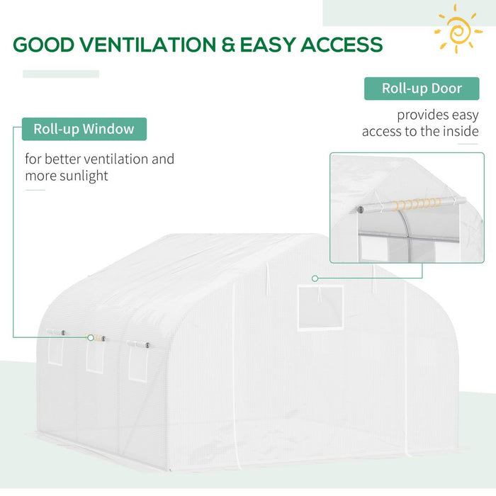 Premium White PE Greenhouse Cover Replacement - Durable & Weatherproof - Ideal for All Gardeners - 4.5x3x2m