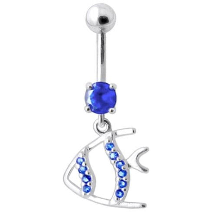 Jeweled Fish Dangling Navel Ring