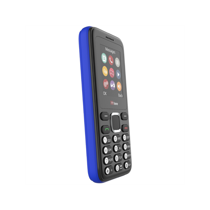 TTfone TT150 Blue Dual SIM Mobile - USB Cable Included - Giff Gaff Pay As You Go