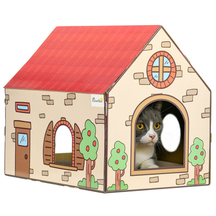 Premium Cardboard Cat House: Eco-friendly, Durable, & Fun for Indoor Cats