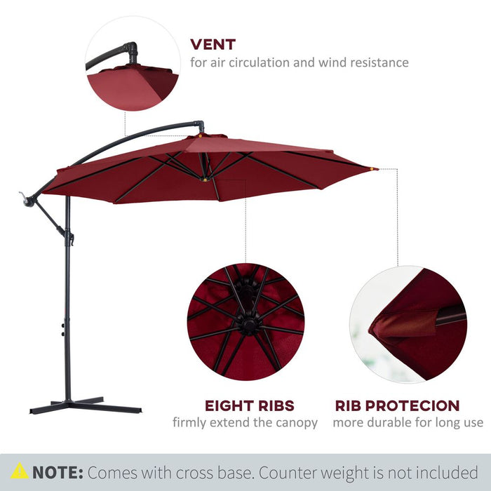 High-Quality Garden Banana Parasol Umbrella w/ Base - Outsunny