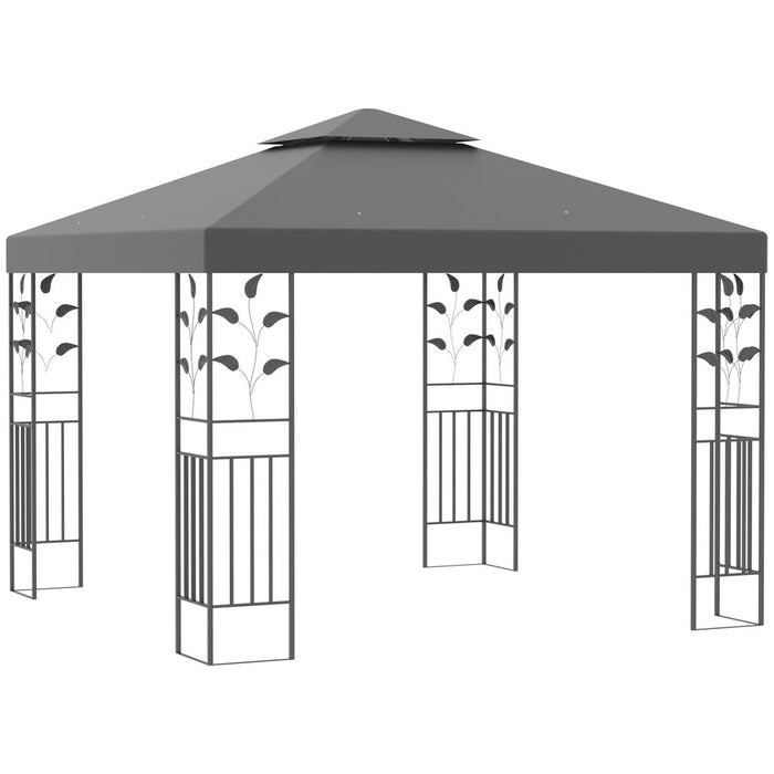 3x3m Outdoor Garden Steel Gazebo Patio Canopy Marquee Canopy Shelter - Grey