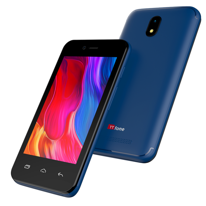 TTfone TT20 Blue Dual SIM Android Smartphone with USB Charger - Vodafone Pay as you Go