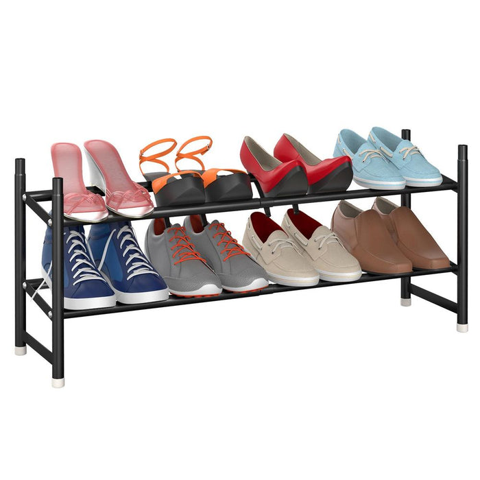 VINSANI SHOE RACK 2/3/4 TIER: Clutter-free, modern design, durable & sturdy, versatile. Comes in black or grey.