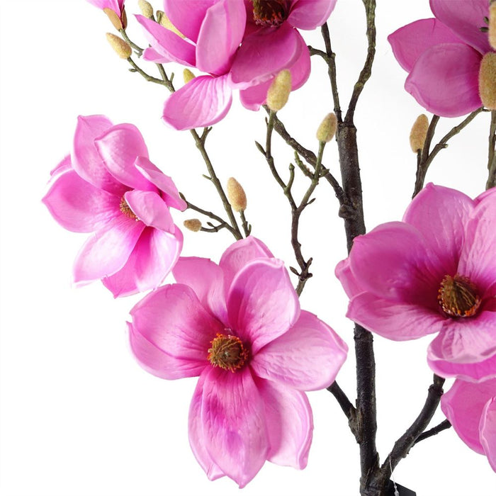 Premium 110cm Pink Magnolia Artificial Tree | Silk Flowers | Fully Wired Stems | Designed for Spaces | Decorative Planter Sold Separately