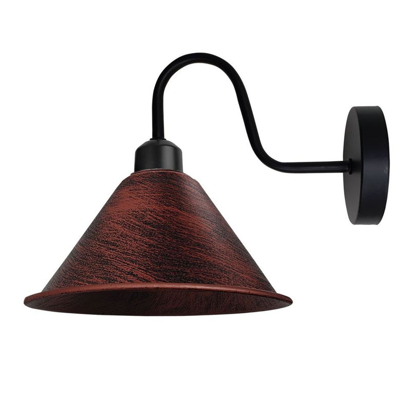 Rustic Red Vintage Wall Light Fixture Black Wall Sconce E27 Base Socket Screw Wall Mounted Swan Neck