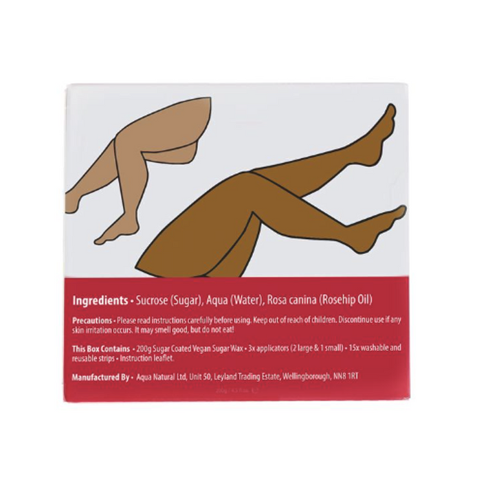 Sugar Coated Leg 200g - Natural Vegan Sugar Wax for Gentle Hair Removal - Environmentally Friendly Formula - With Rosehip Oil