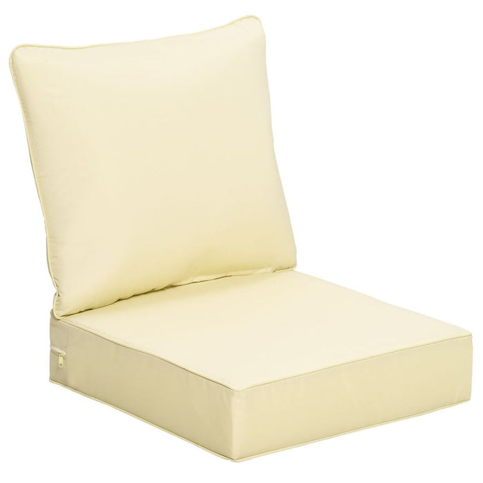 Outsunny Outdoor Seat and Back Cushion Set, Deep Seating Chair Cushion, Beige