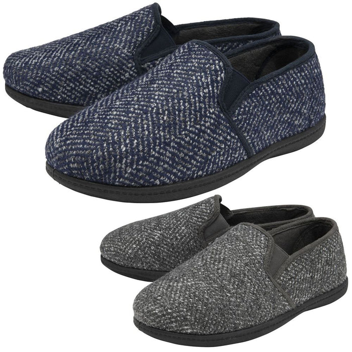 Dunlop - Men's Joel Slippers: Memory Foam, Comfy Cosy, Hard-wearing Traction, Perfect Grip, Luxurious Quality