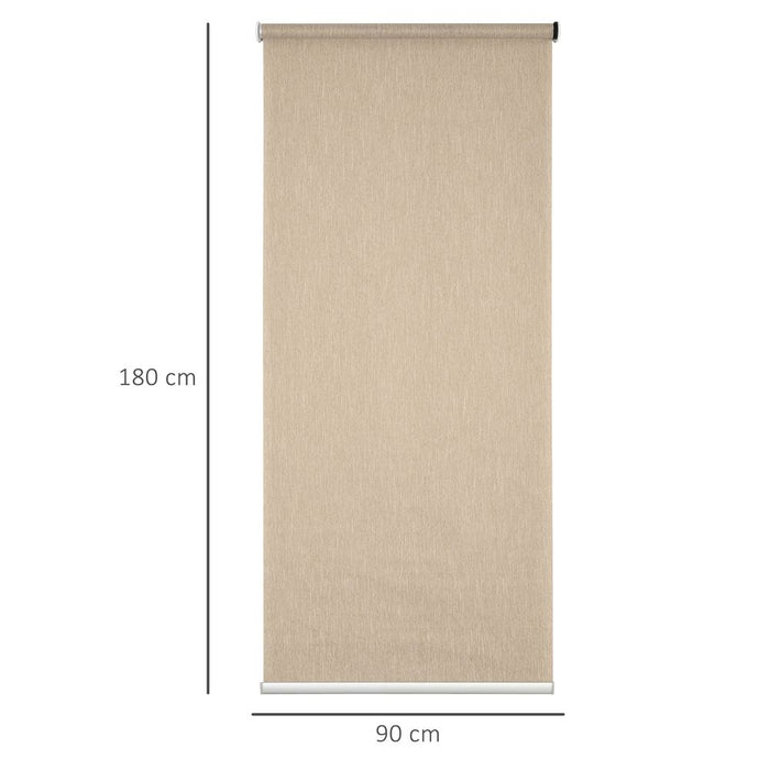 Smart Electric Roller Blinds with Remote - High-Quality, Remote Controlled Shades in Brown, 90x180cm