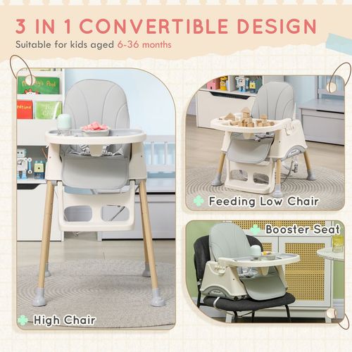 AIYAPLAY 3 in 1 High Chair, Baby Chair, Booster Seat, Easy Clean & Foldable