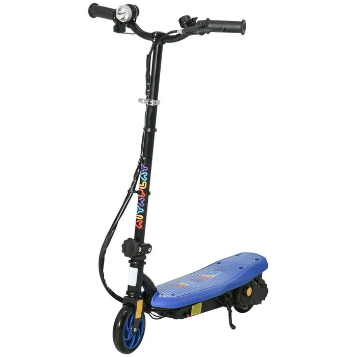 Folding Electric Scooter E-Scooter w/ LED Headlight - Ages 7-14 - Blue