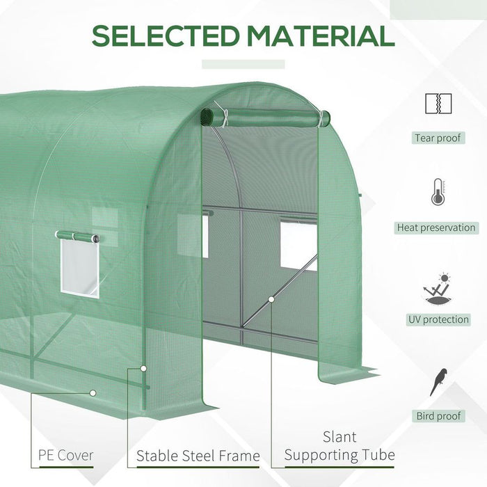 High-quality 3.5x3x2m Polytunnel Greenhouse Tent w/ PE Cover - Perfect for Home Gardening!