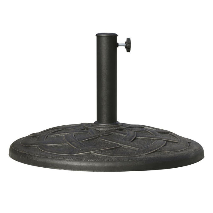 Decorative Umbrella Base for ?38mm and ?48mm Poles, Rust-Resistant Resin-Bronze Design