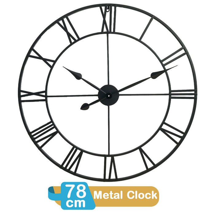 78CM ROMAN METAL CLOCK: Stunning, Statement-Making Open Back Wall Clock with Metal Numerals