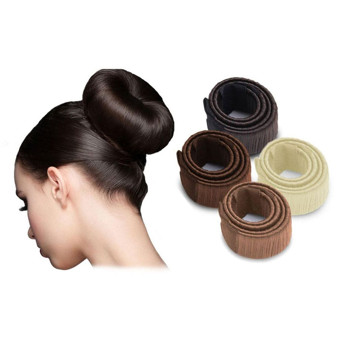 Women's Hair Styling Donut Former - Twist Magic DIY Tool - Perfect for Bun Updo - High Quality"
 
Description: "Create beautiful, neat hair buns in seconds with this lightweight, easy-to-use bun maker. Perfect for all occasions.