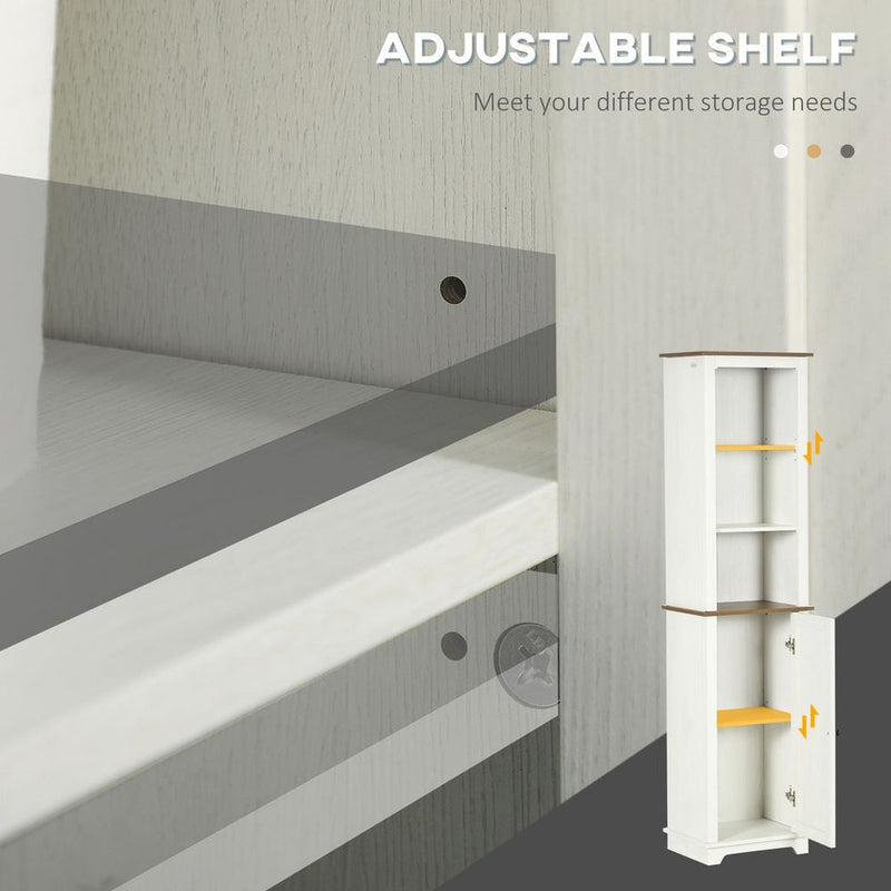 Tall Bathroom Cabinet Storage Cupboard with Door, Adjustable Shelves