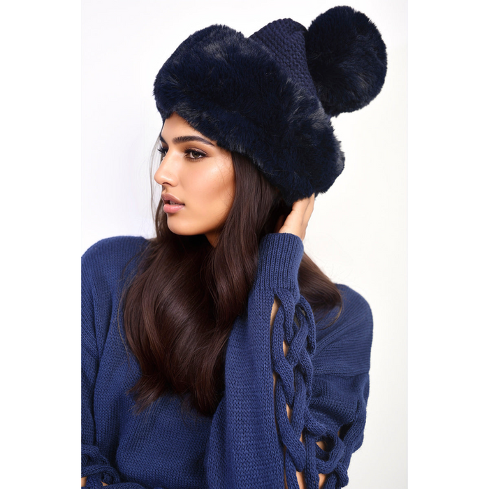 Faux Fur Knitted Winter Hat