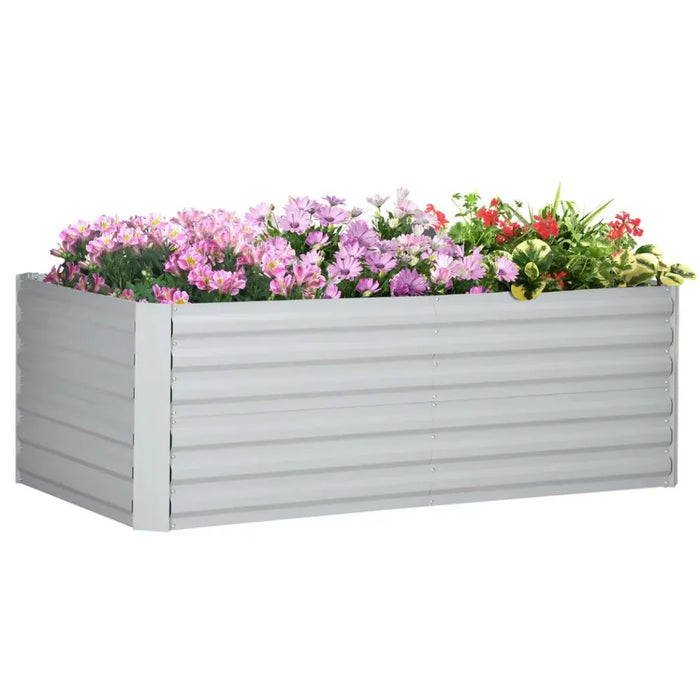 Galvanized Steel Outdoor Planters - Sturdy, Spacious, and Versatile - Ideal for Growing Plants, Vegetables, and More!