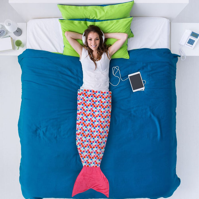 Premium Mermaid Blanket for Adults - Soft Fleece, Realistic Design, Cozy & Warm - Perfect for Movie Nights & Pyjama Parties