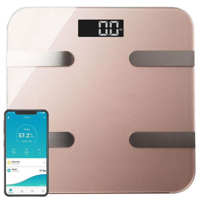 Aquarius 16-in-1 Smart Body Analysis Scale, Rose Gold - Bluetooth, AIFit App, BMI, BMR, Body Fat - Professional Grade Quality