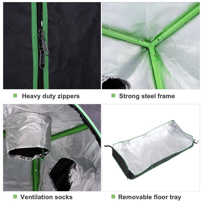 120Lx60Wx150Hcm Hydroponic Reflective Mylar Green Room Grow Tent - High Quality, Climate Control