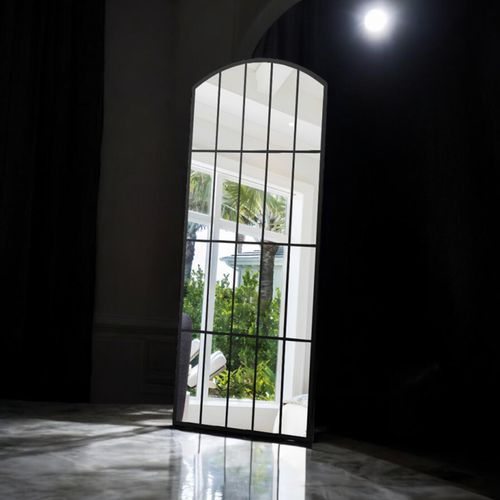 170CM CAST IRON BLACK WALL MIRROR