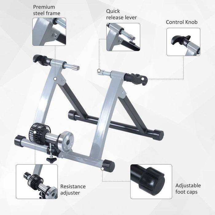 Premium Indoor Bike Trainer | Weatherproof Fitness Solution | 26"-28"/700C Sizes | Silent and Stable