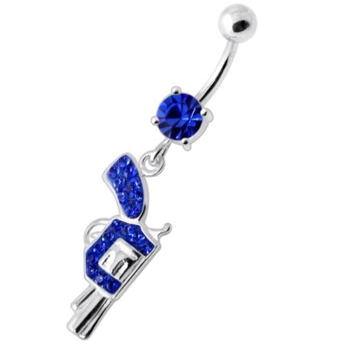 Multi Jeweled Dangling Gun Navel bar