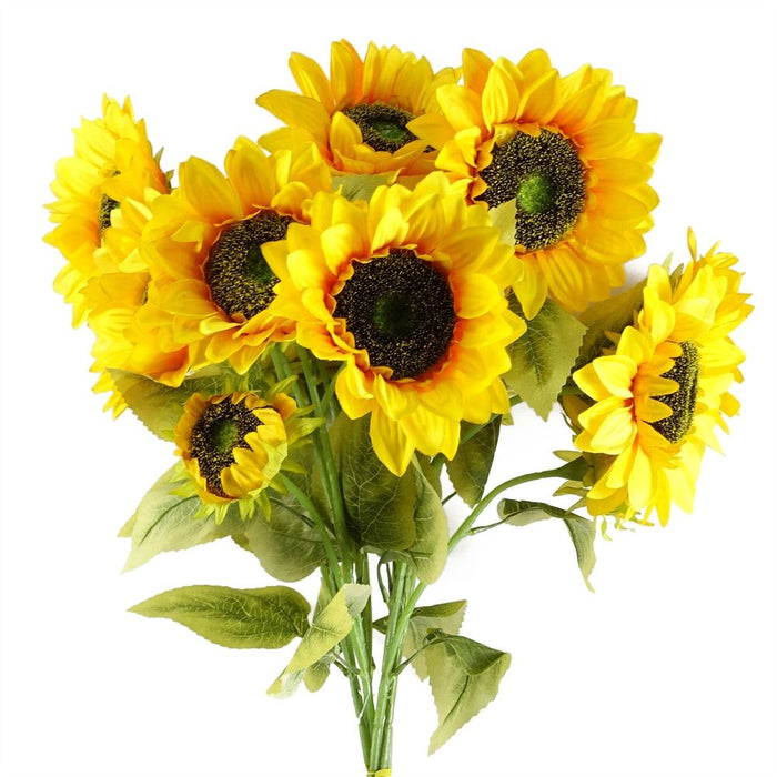 Pack of 6 x 88cm Yellow Artificial Sunflower - 18 heads