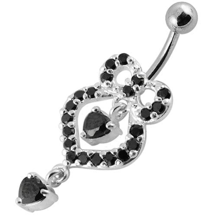 Fancy   Pear shaped Jeweled Dangling Navel Body Jewelry Ring