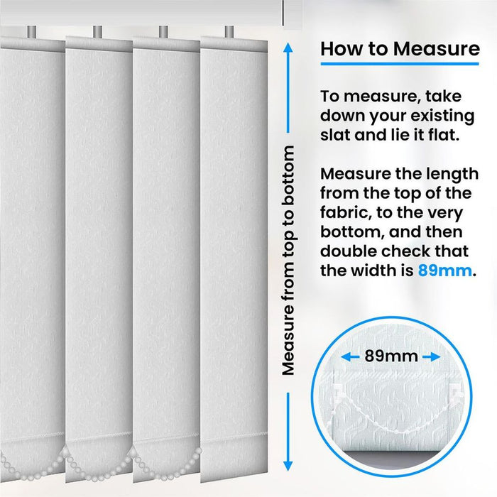 Dolphin White Vertical Blind Slats Replacement - 89mm/1700mm - High Quality (J8197)