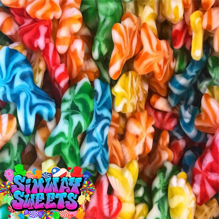 Deluxe Swirly Fish Gummy Jelly Sweets - Retro Gift Jar