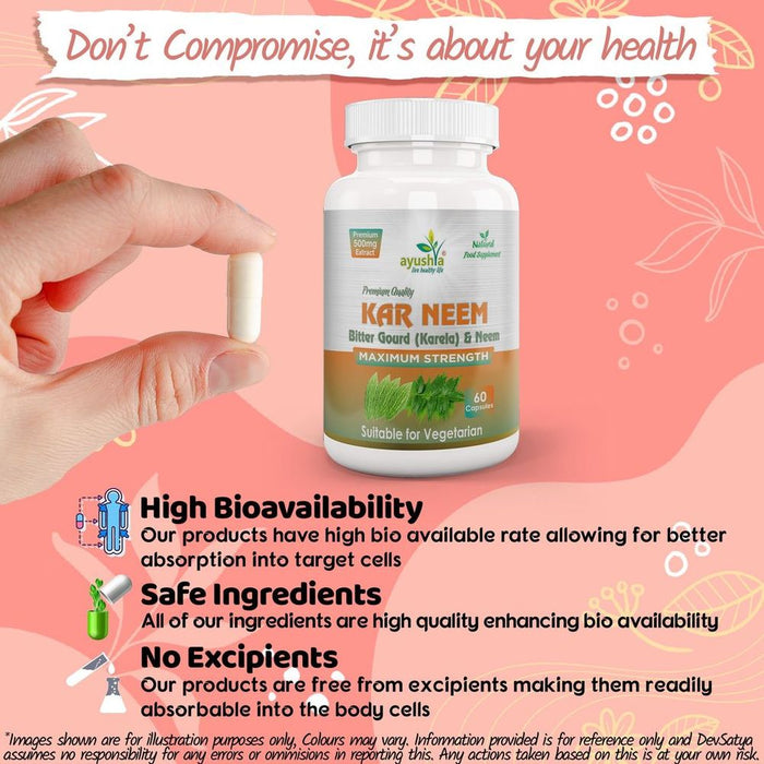 Pure KarNeem (Karela + Neem) Capsules - Boost Health & Wellness, Quality Assurance, Trusted Seller