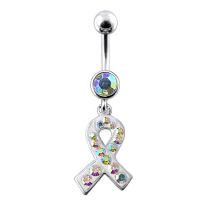 Fancy  CROSS Logo Dangling Belly Ring