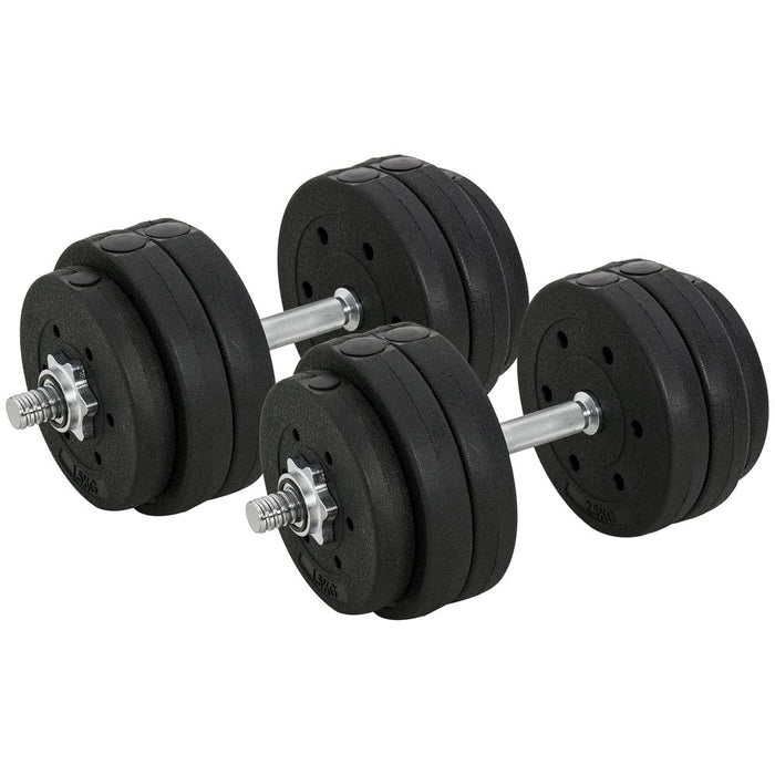 Premium 30KG Adjustable Dumbbells for Total Body Fitness - High-Quality HOMCOM Set