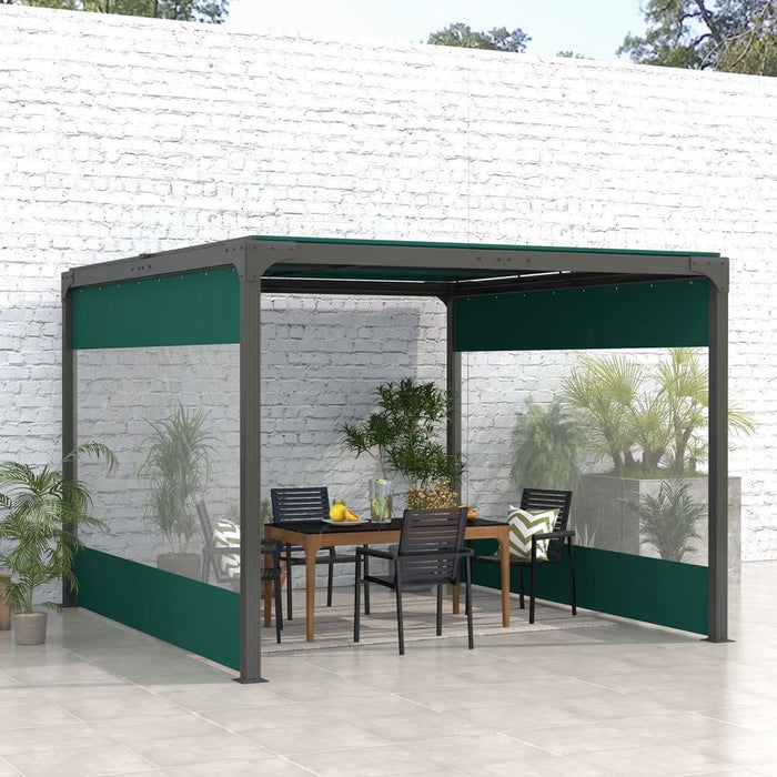 Premium Outsunny 3x2m Green Side Panels for 3m Pergola - Quality Materials, Easy Installation, Clear Window