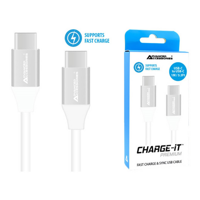 AA CHARGE-IT Premium USB-C to USB-C Cable Supports Fast Charge (Up to 60W)