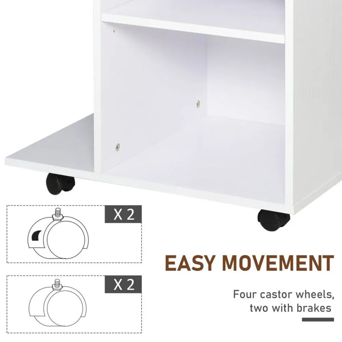 Rolling Printer Stand Cart - Adjustable Shelf, Drawer, Wheels - Professional Quality - Fast Shipping