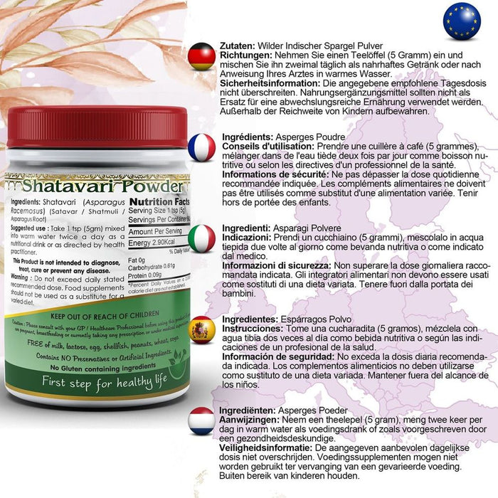 Premium Shatavari Powder - 'Queen of Herbs' for Women - High Quality & Authentic - Boosts Well-being & Vitality