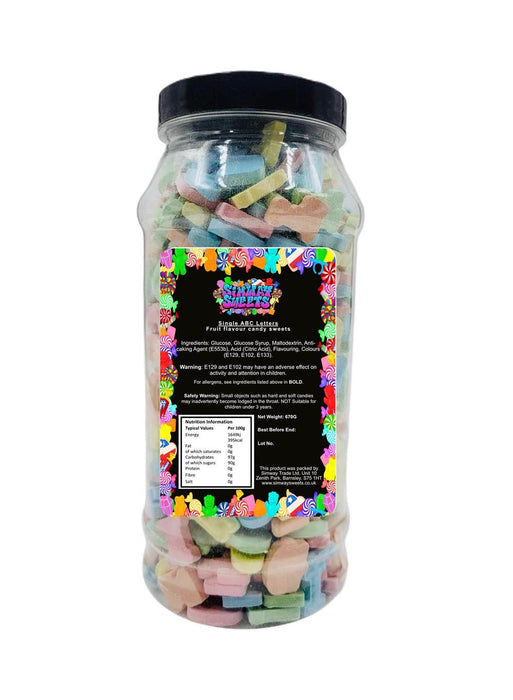 ABC Letters Chalky Alphabet Sweets Gift Jar - High-Quality Candy in a Jar - Perfect for Gifting or Personal Treats