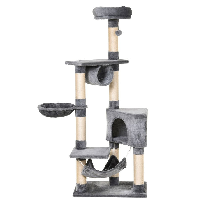 Premium 150CM Cat Tree Tower | Kittens Activity Stand House | Scratching Posts | Pawhut