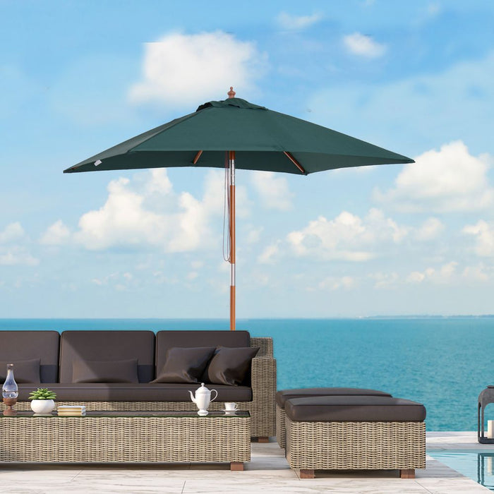 2m x 1.5m Patio Garden Parasol Sunshade Canopy Outdoor Backyard Furniture 6 Ribs