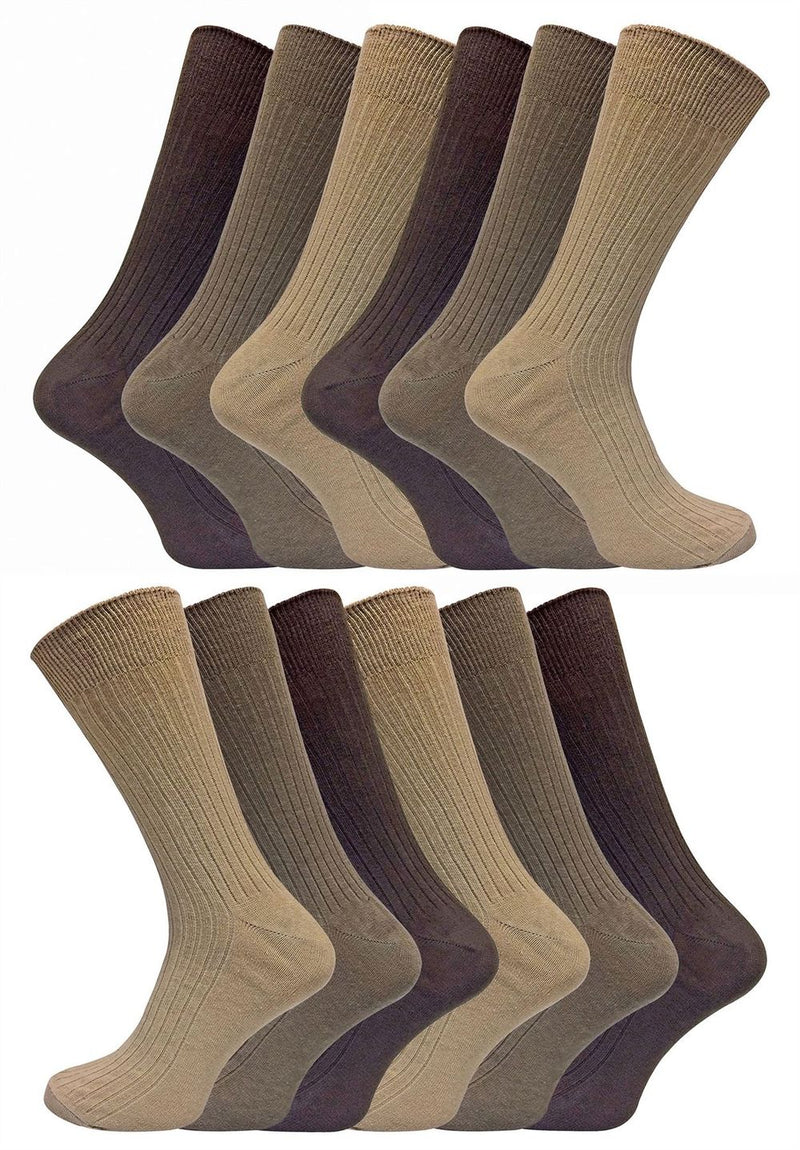 Premium 100% Cotton Socks - 12 Pairs